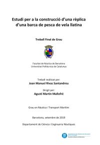 Estudi per a la construcció d’una rèplica d’una barca de pesca de vela llatina-portada
